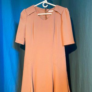 Beige Office/Professional Sleeved Dress